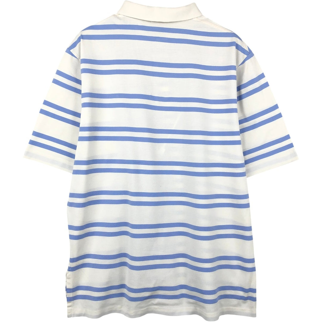 Ralph Lauren POLO by Ralph Lauren GOLF FIT Short-Sleeve Striped Polo Shirt, Men's Size L (approx.) unclear white type Vintage Second Hand