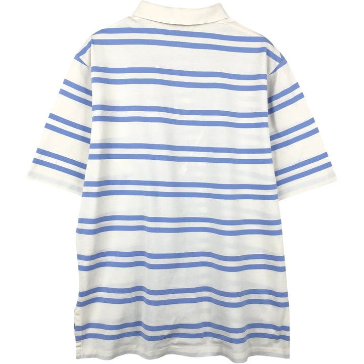 Ralph Lauren POLO by Ralph Lauren GOLF FIT Short-Sleeve Striped Polo Shirt, Men's Size L (approx.) unclear white type Vintage Second Hand