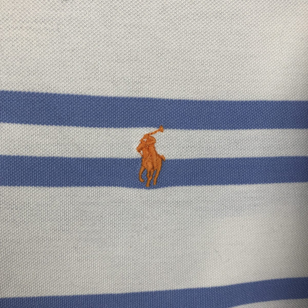Ralph Lauren POLO by Ralph Lauren GOLF FIT Short-Sleeve Striped Polo Shirt, Men's Size L (approx.) unclear white type Vintage Second Hand