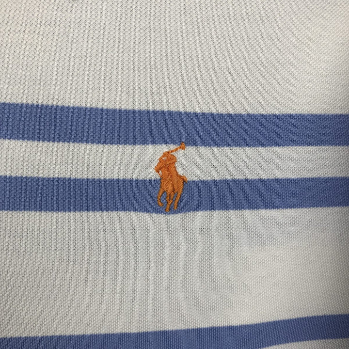 Ralph Lauren POLO by Ralph Lauren GOLF FIT Short-Sleeve Striped Polo Shirt, Men's Size L (approx.) unclear white type Vintage Second Hand