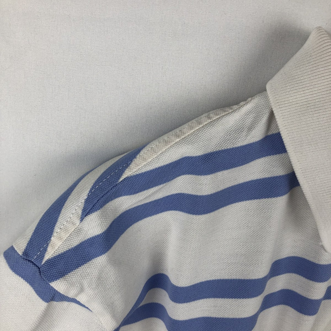Ralph Lauren POLO by Ralph Lauren GOLF FIT Short-Sleeve Striped Polo Shirt, Men's Size L (approx.) unclear white type Vintage Second Hand