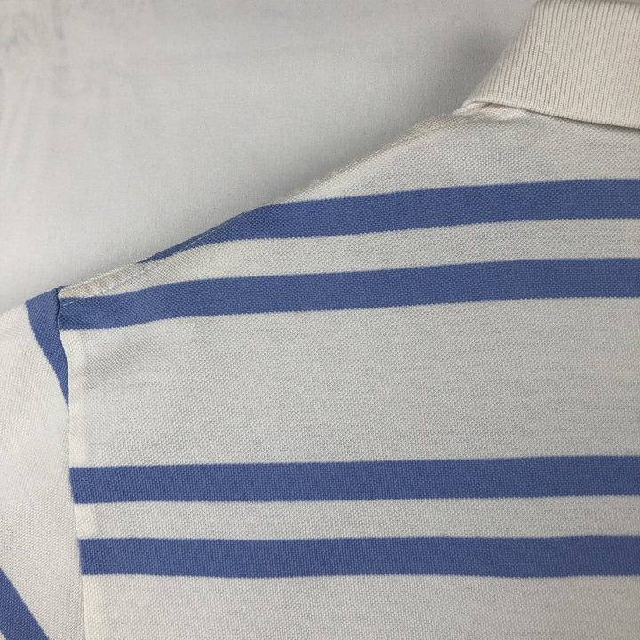 Ralph Lauren POLO by Ralph Lauren GOLF FIT Short-Sleeve Striped Polo Shirt, Men's Size L (approx.) unclear white type Vintage Second Hand