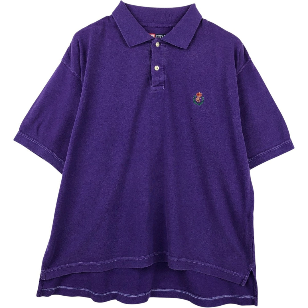Ralph Lauren CHAPS short sleeve polo shirt, men's size L cotton purple type Vintage Second Hand