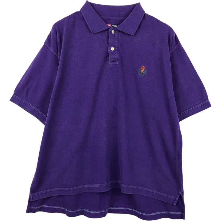 Ralph Lauren CHAPS short sleeve polo shirt, men's size L cotton purple type Vintage Second Hand