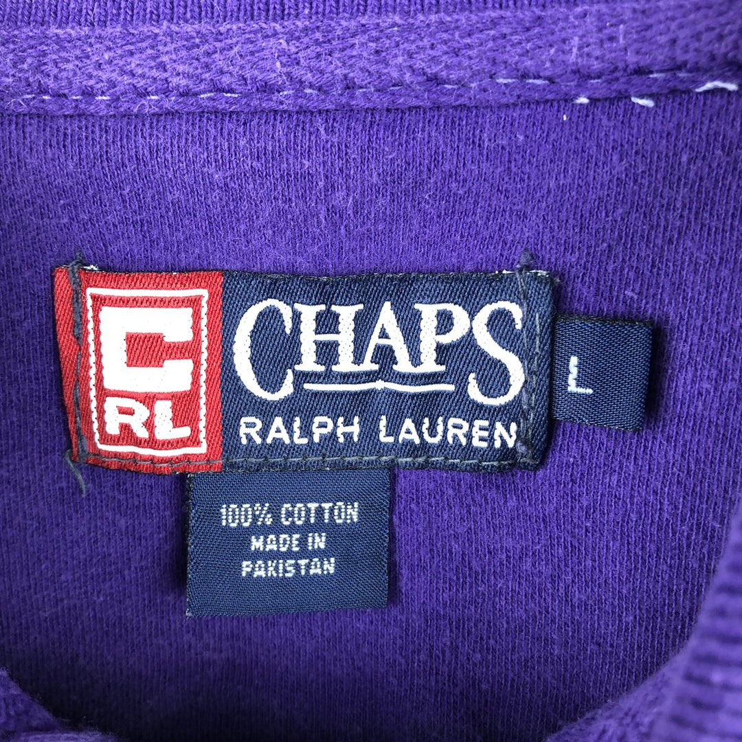 Ralph Lauren CHAPS short sleeve polo shirt, men's size L cotton purple type Vintage Second Hand