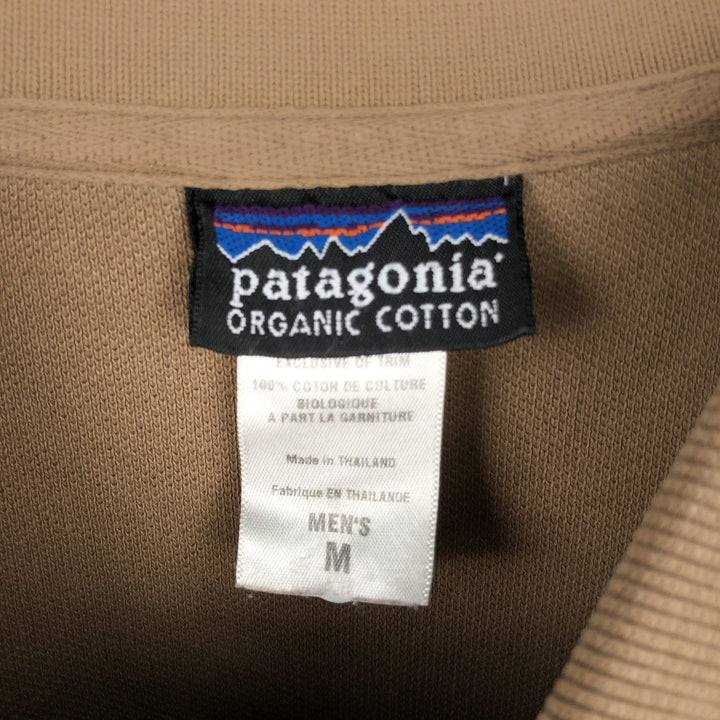 2000'S Patagonia Organic Cotton Short-Sleeve Polo Shirt, Men's Size M (approx.) cotton Beige type Vintage Second Hand