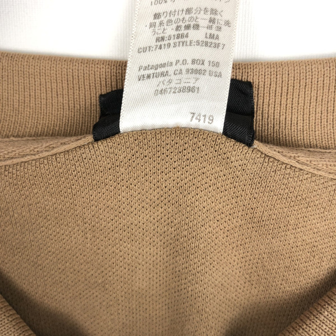 2000'S Patagonia Organic Cotton Short-Sleeve Polo Shirt, Men's Size M (approx.) cotton Beige type Vintage Second Hand
