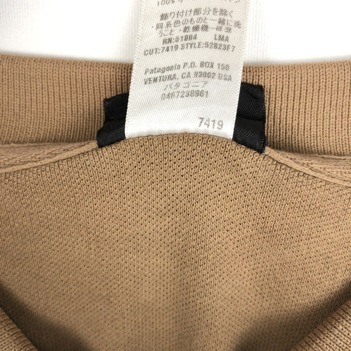 2000'S Patagonia Organic Cotton Short-Sleeve Polo Shirt, Men's Size M (approx.) cotton Beige type Vintage Second Hand