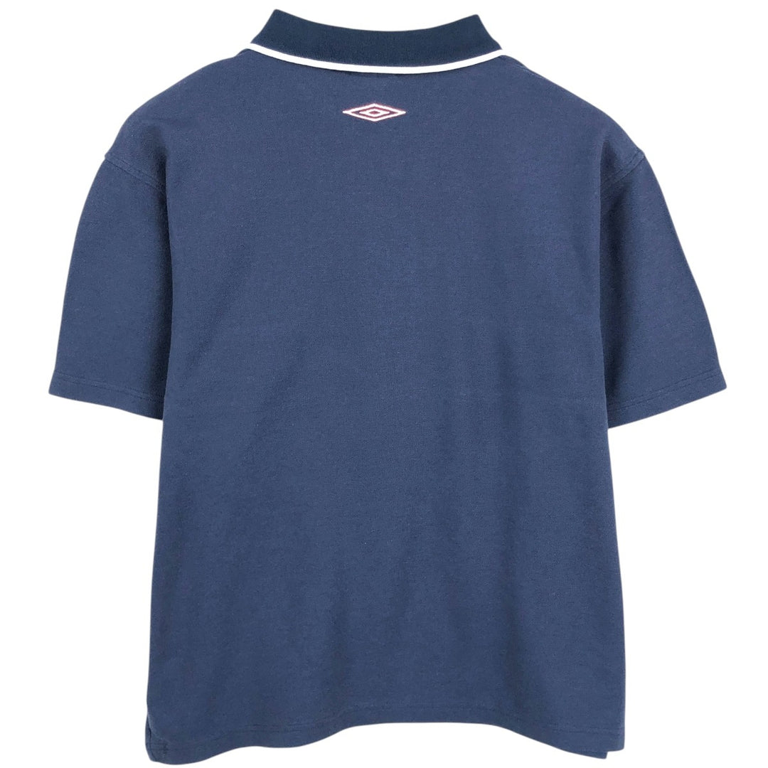 UMBRO short sleeve polo shirt, men's size L unclear navy blue type Vintage Second Hand