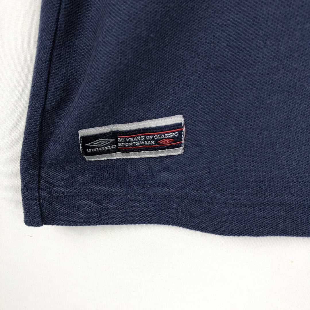 UMBRO short sleeve polo shirt, men's size L unclear navy blue type Vintage Second Hand