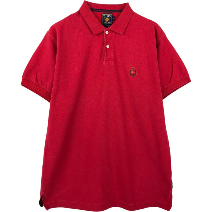 Ralph Lauren CHAPS Short-Sleeve Polo Shirt, Men's Size M (approx.) cotton red type Vintage Second Hand