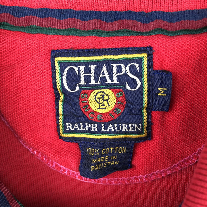 Ralph Lauren CHAPS Short-Sleeve Polo Shirt, Men's Size M (approx.) cotton red type Vintage Second Hand