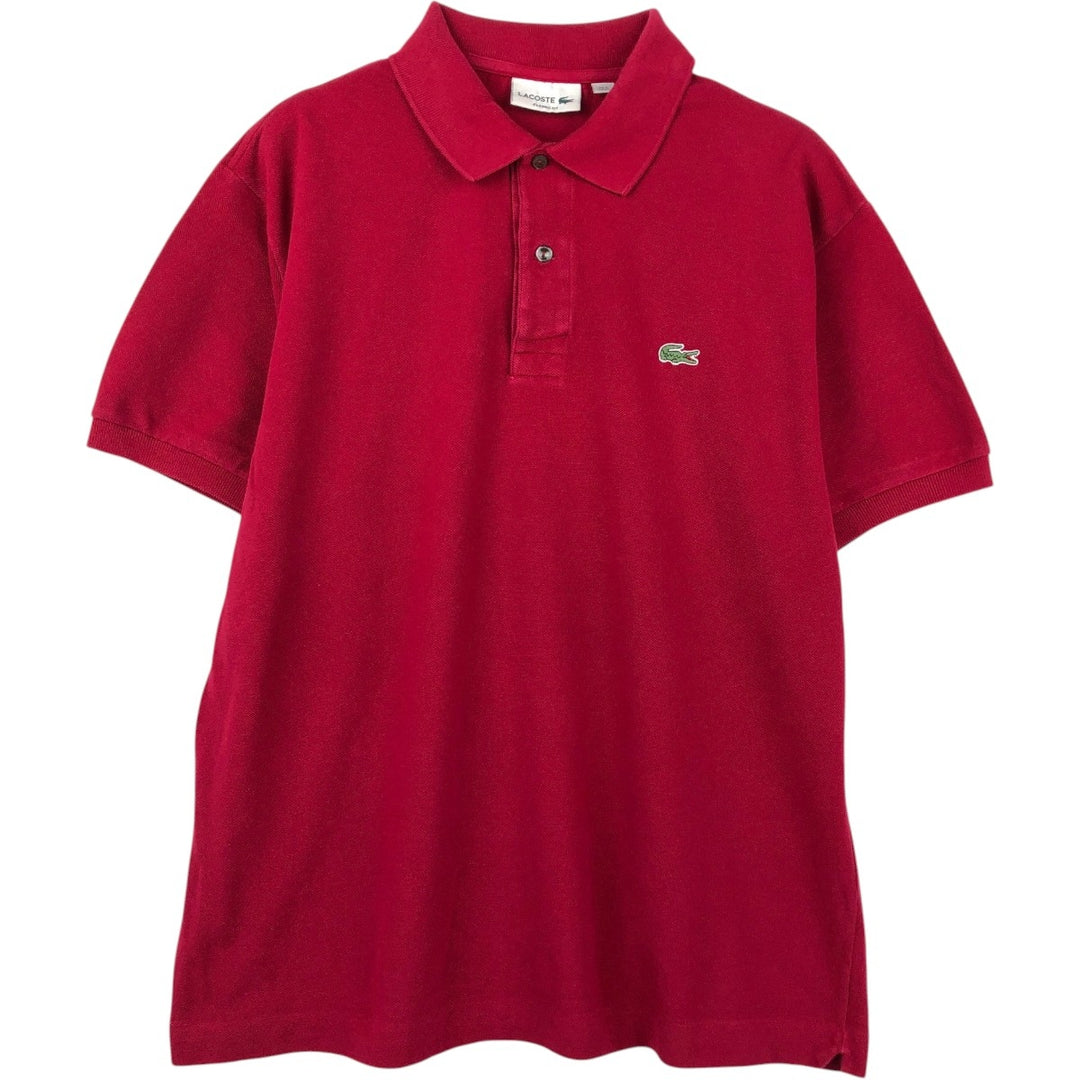 Lacoste Classic Fit short sleeve polo shirt, men's XL size cotton red type Vintage Second Hand