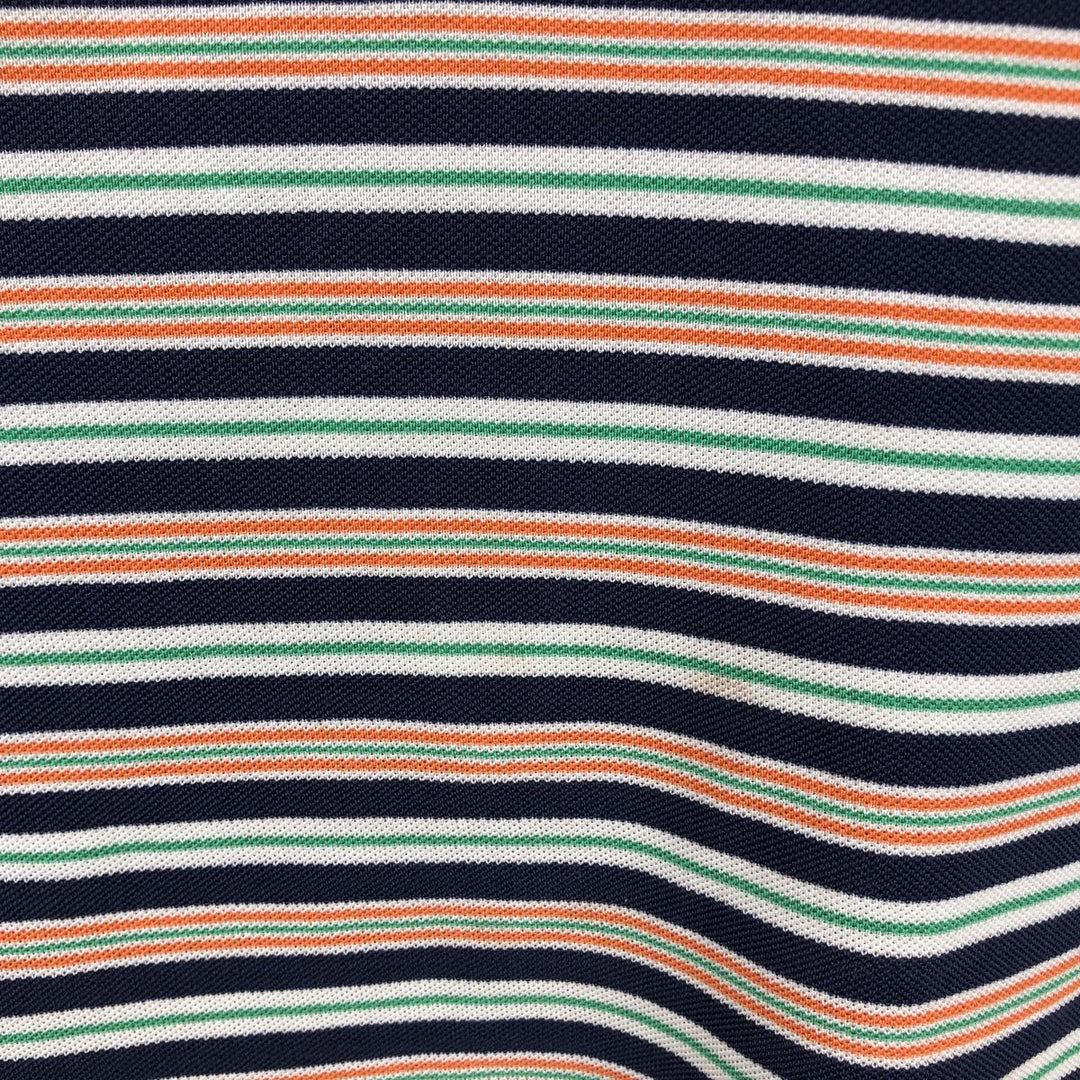 Ralph Lauren POLO by Ralph Lauren CUSTOM FIT Multi-border short sleeve border polo shirt Men's M size Pima Cotton navy blue type Vintage Second Hand