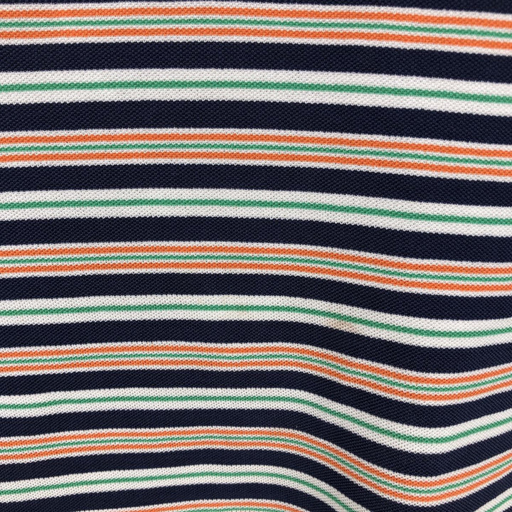 Ralph Lauren POLO by Ralph Lauren CUSTOM FIT Multi-border short sleeve border polo shirt Men's M size Pima Cotton navy blue type Vintage Second Hand