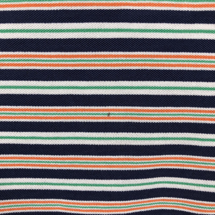 Ralph Lauren POLO by Ralph Lauren CUSTOM FIT Multi-border short sleeve border polo shirt Men's M size Pima Cotton navy blue type Vintage Second Hand
