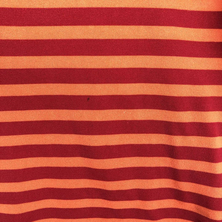 Ralph Lauren CHAPS Short-Sleeve Striped Polo Shirt, Men's Size L (approx.) cotton red type Vintage Second Hand