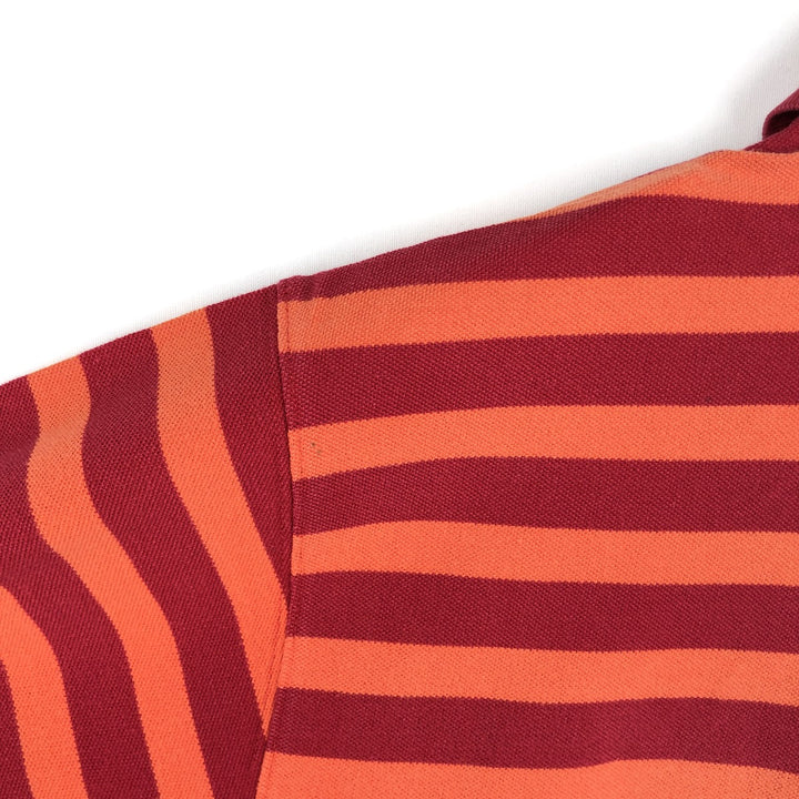 Ralph Lauren CHAPS Short-Sleeve Striped Polo Shirt, Men's Size L (approx.) cotton red type Vintage Second Hand