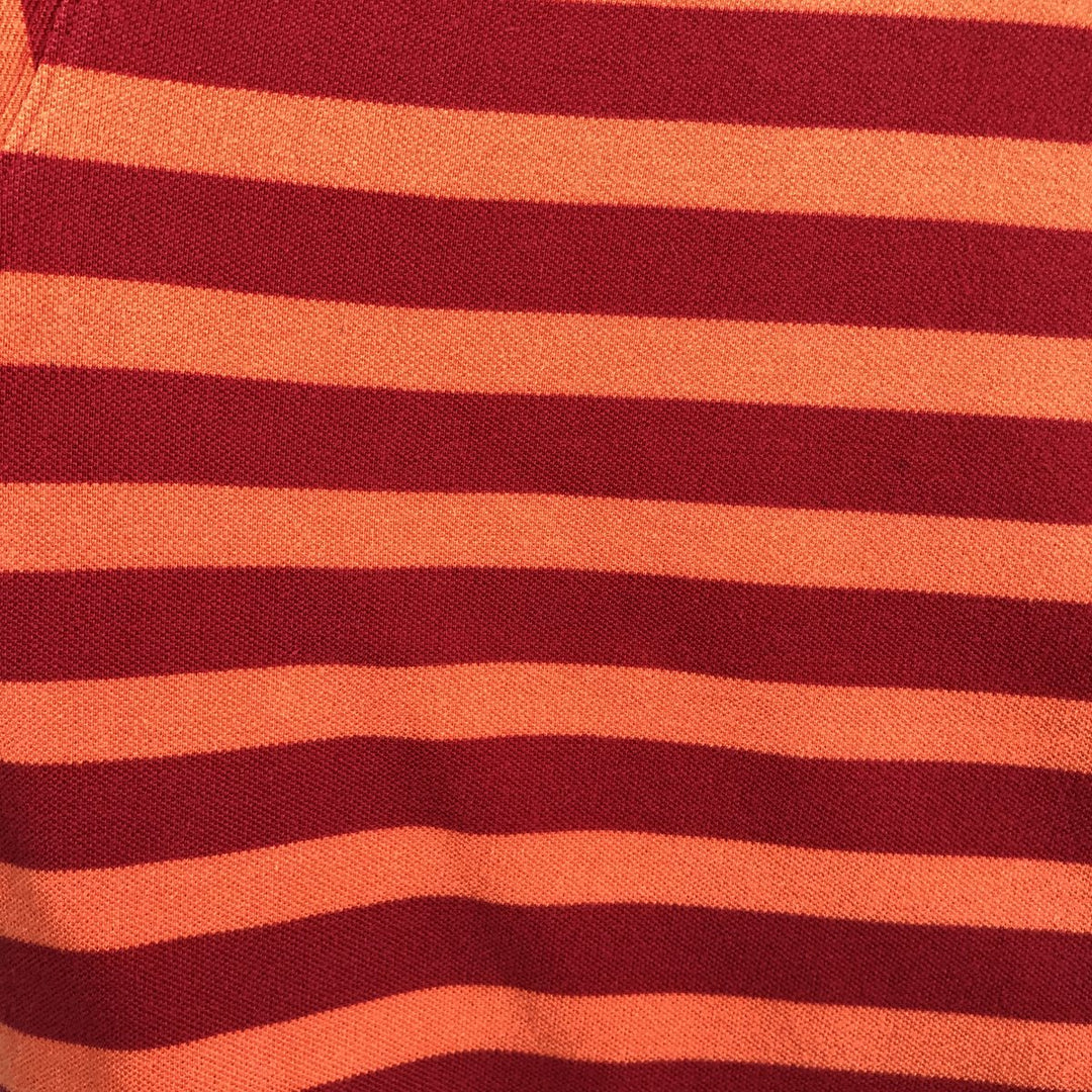 Ralph Lauren CHAPS Short-Sleeve Striped Polo Shirt, Men's Size L (approx.) cotton red type Vintage Second Hand