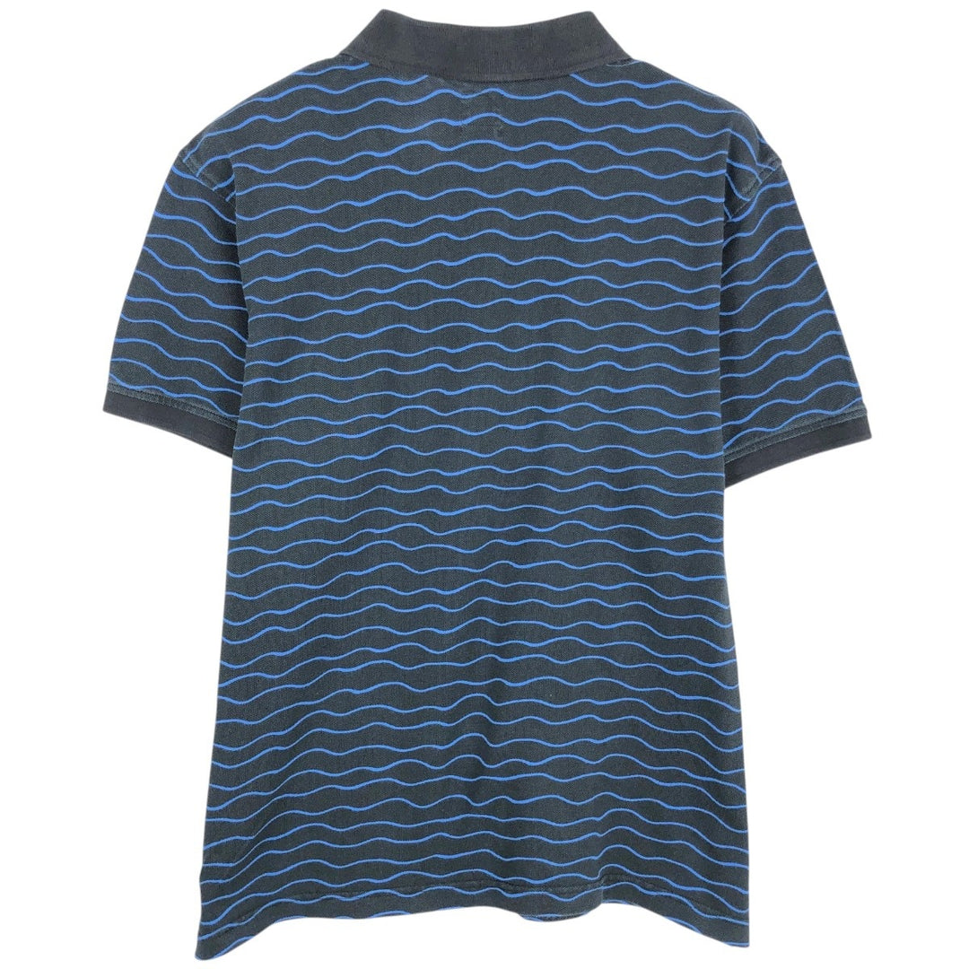 Levi's striped pattern short-sleeved polo shirt, men's size L (approx.) cotton black type Vintage Second Hand