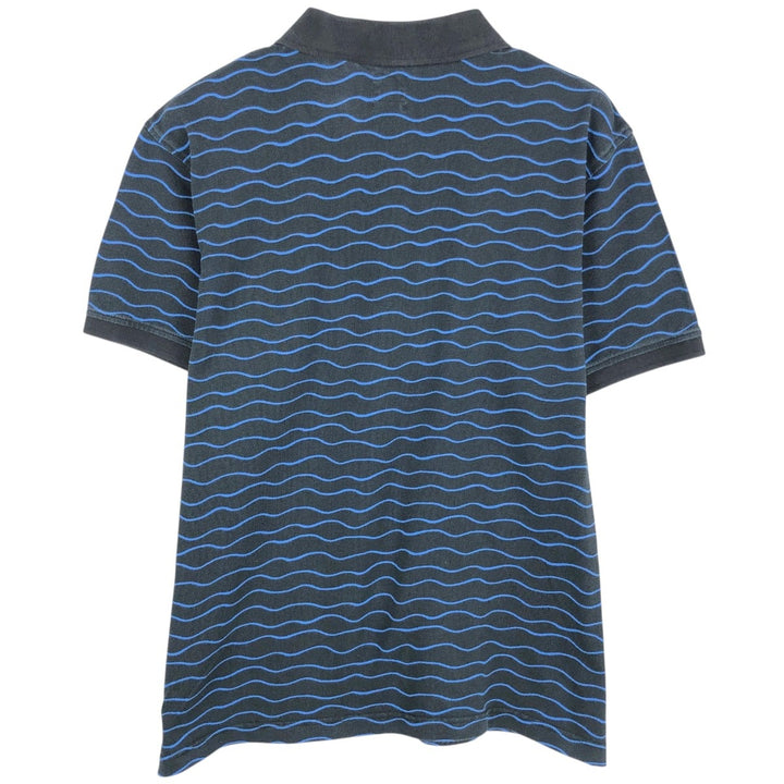 Levi's striped pattern short-sleeved polo shirt, men's size L (approx.) cotton black type Vintage Second Hand