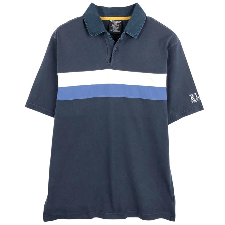Ralph Lauren POLO JEANS COMPANY short sleeve polo shirt, men's size M cotton navy blue type Vintage Second Hand