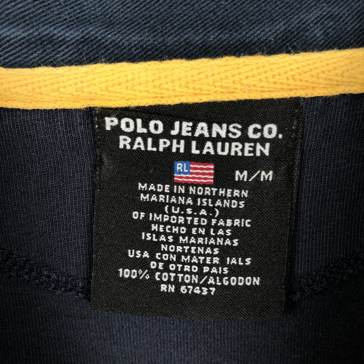 Ralph Lauren POLO JEANS COMPANY short sleeve polo shirt, men's size M cotton navy blue type Vintage Second Hand