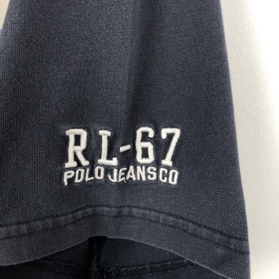 Ralph Lauren POLO JEANS COMPANY short sleeve polo shirt, men's size M cotton navy blue type Vintage Second Hand