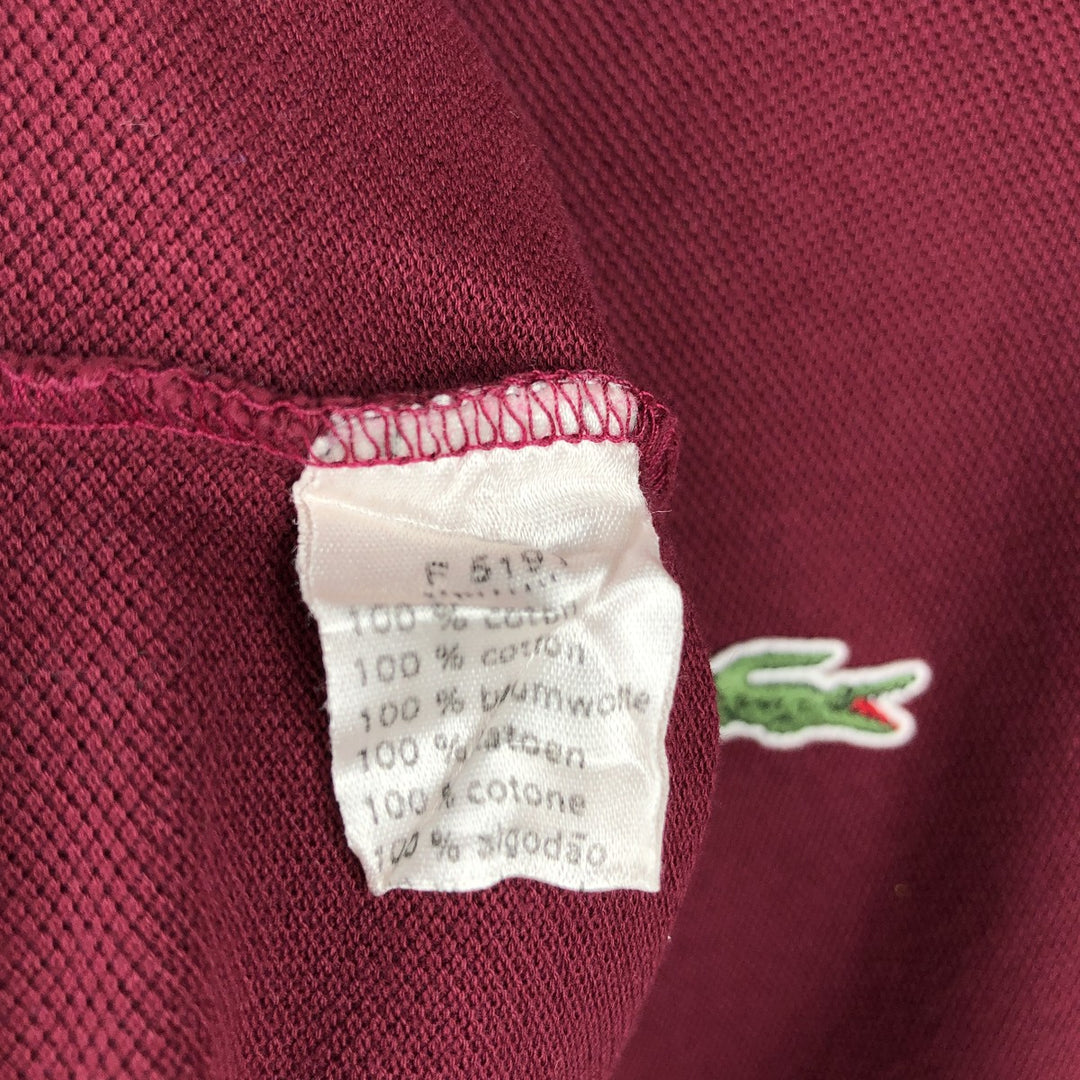 Lacoste LACOSTE Short Sleeve Polo Shirt Size 6 Men's XL cotton burgundy type Vintage Second Hand