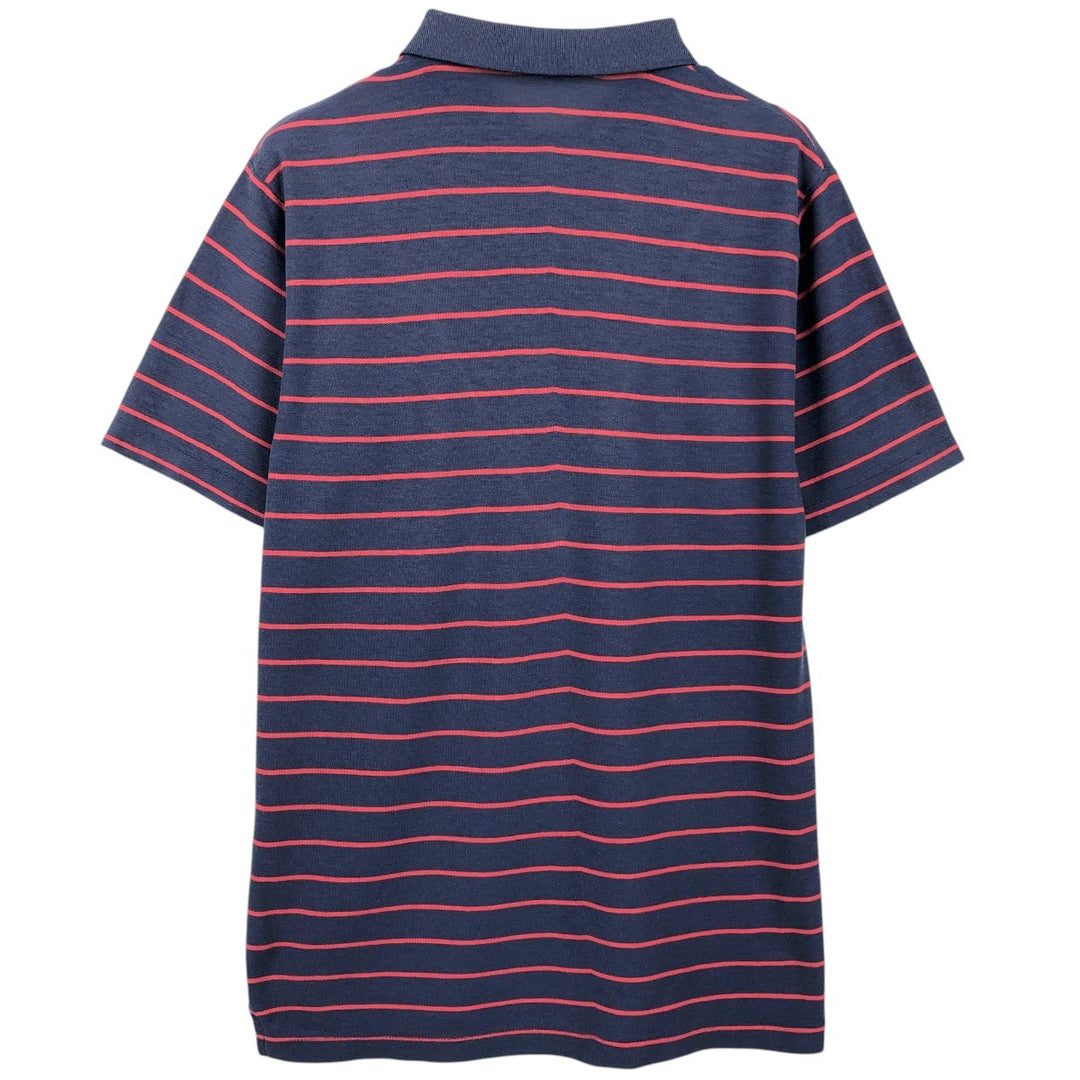 1970'S Lacoste IZOD Short-Sleeve Striped Polo Shirt, Men's Size L (approx.), Vintage unclear navy blue type Vintage Second Hand