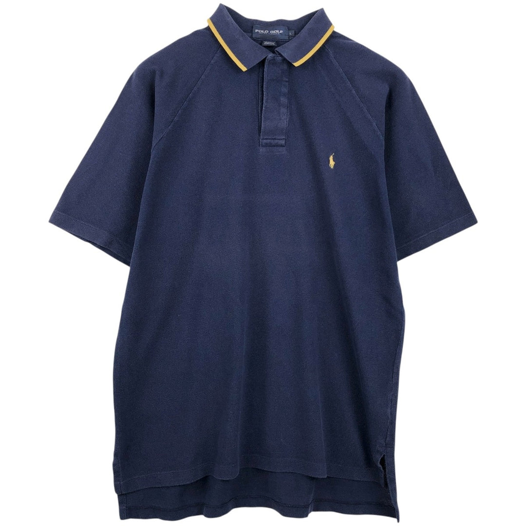 Ralph Lauren POLO GOLF Polo Golf short sleeve polo shirt for men size L cotton navy blue type Vintage Second Hand