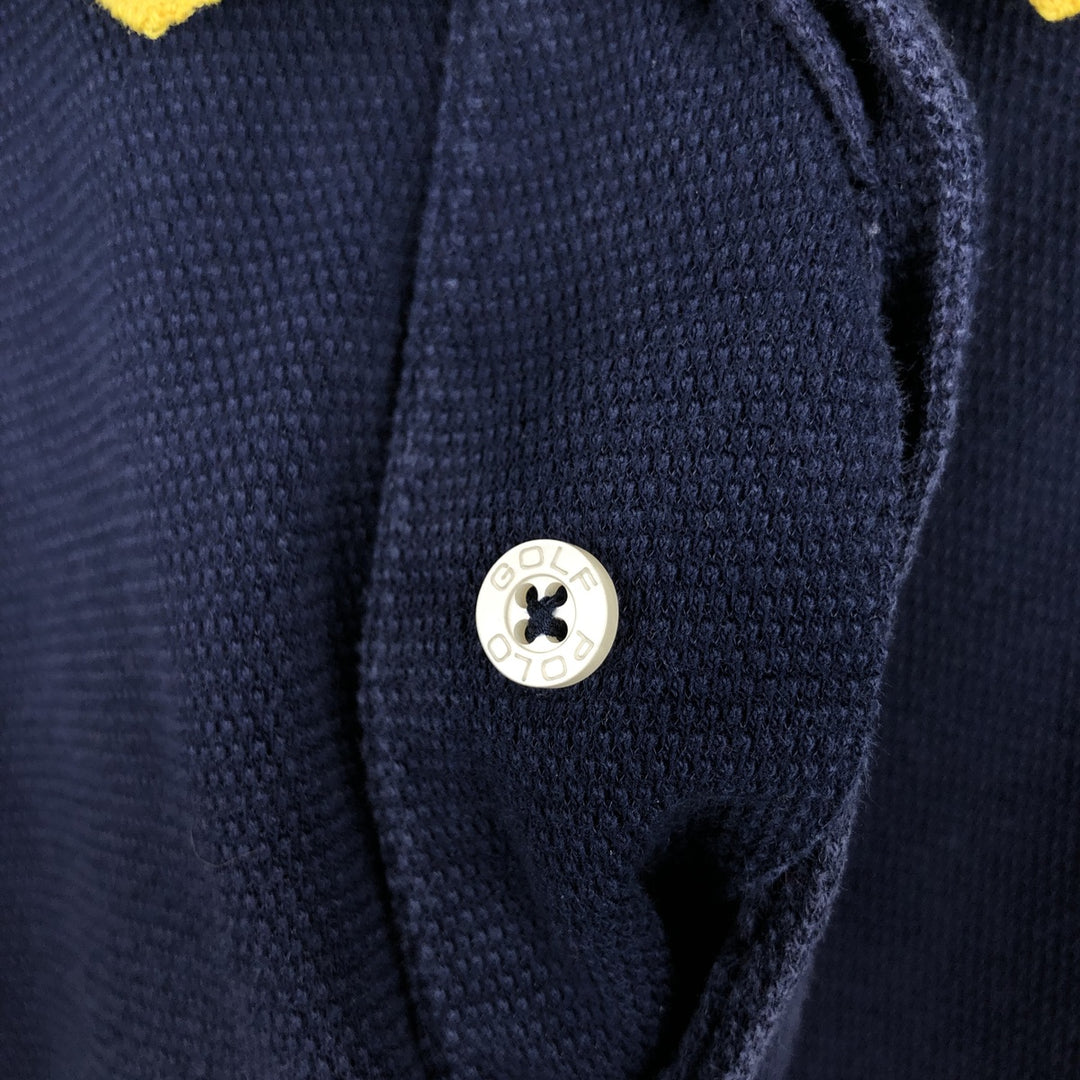 Ralph Lauren POLO GOLF Polo Golf short sleeve polo shirt for men size L cotton navy blue type Vintage Second Hand