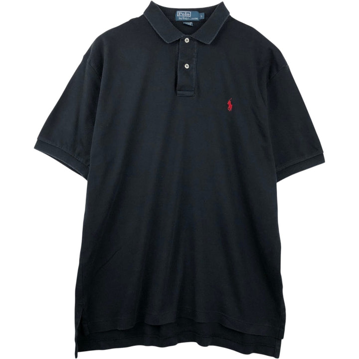 Ralph Lauren POLO by Ralph Lauren short sleeve polo shirt, men's size L cotton black type Vintage Second Hand