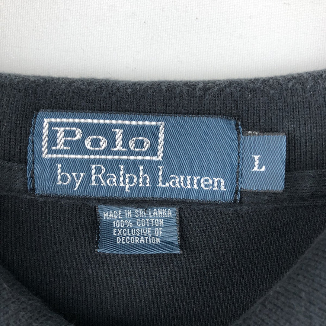 Ralph Lauren POLO by Ralph Lauren short sleeve polo shirt, men's size L cotton black type Vintage Second Hand
