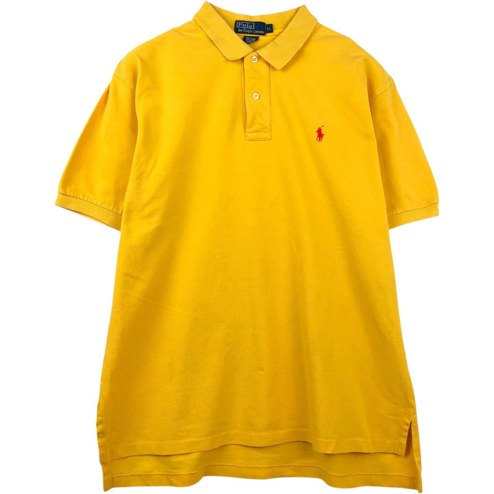 Ralph Lauren POLO by Ralph Lauren short sleeve polo shirt, men's XL size cotton yellow type Vintage Second Hand