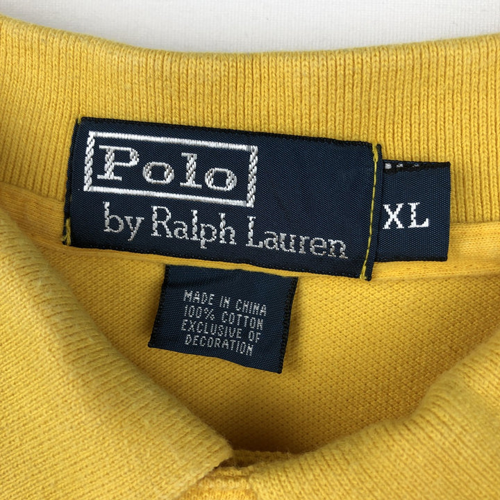 Ralph Lauren POLO by Ralph Lauren short sleeve polo shirt, men's XL size cotton yellow type Vintage Second Hand