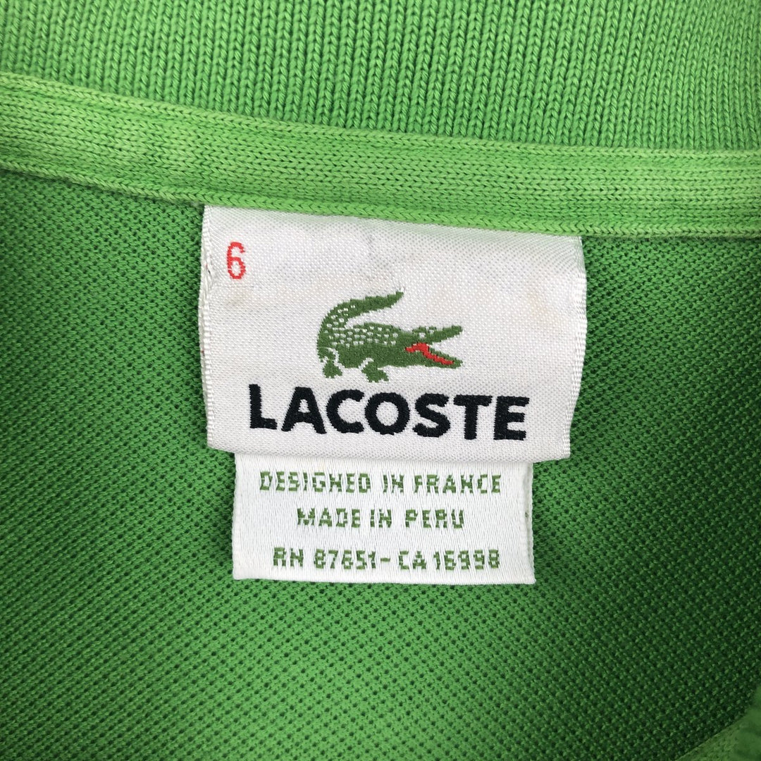 Lacoste LACOSTE French design short sleeve polo shirt size 6 men's XL equivalent cotton green type Vintage Second Hand