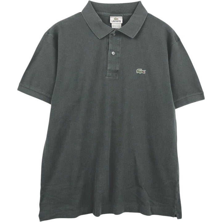 Lacoste LACOSTE French design short sleeve polo shirt size 4, men's M size cotton Charcoal Vintage Second Hand