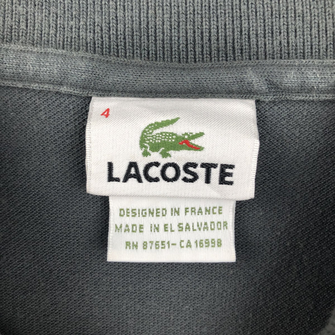 Lacoste LACOSTE French design short sleeve polo shirt size 4, men's M size cotton Charcoal Vintage Second Hand