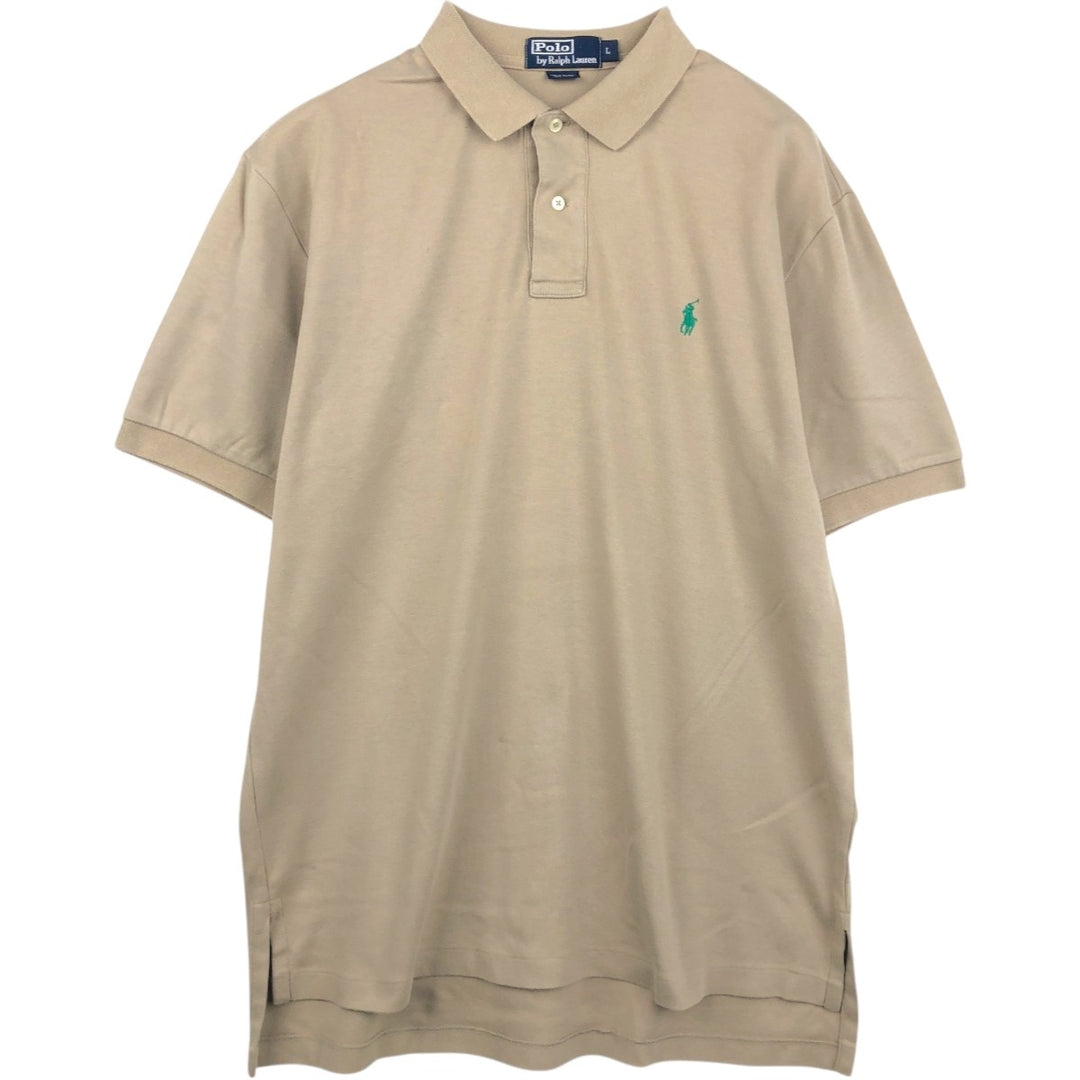 Ralph Lauren POLO by Ralph Lauren short sleeve polo shirt, men's size L cotton Beige type Vintage Second Hand
