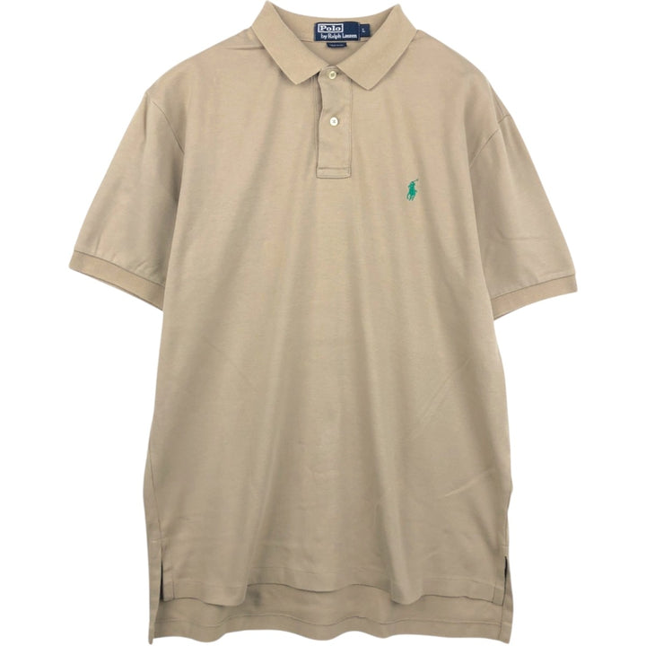 Ralph Lauren POLO by Ralph Lauren short sleeve polo shirt, men's size L cotton Beige type Vintage Second Hand