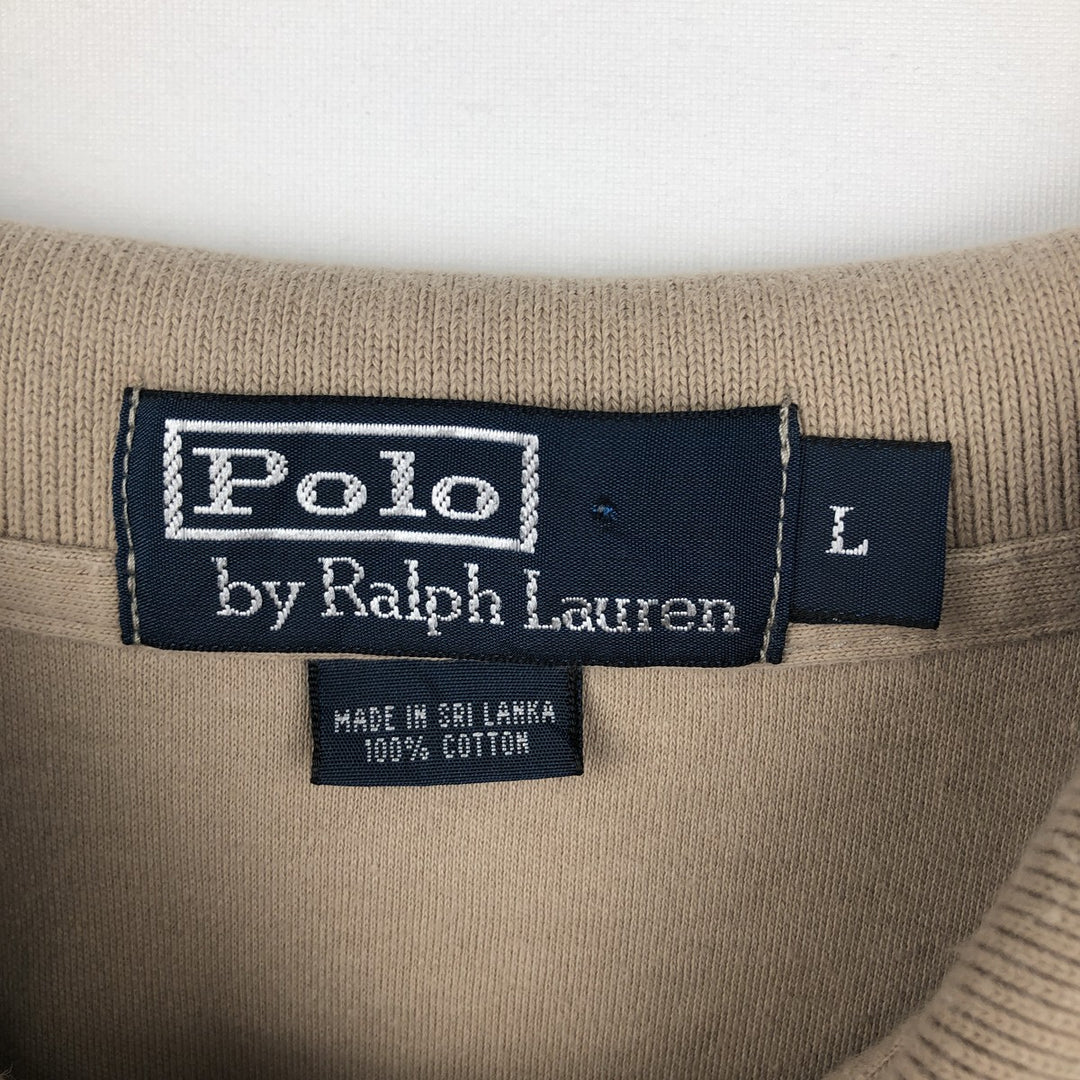 Ralph Lauren POLO by Ralph Lauren short sleeve polo shirt, men's size L cotton Beige type Vintage Second Hand