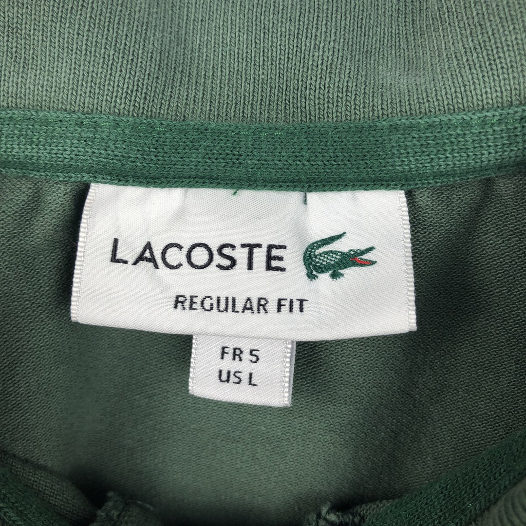 Lacoste Regular Fit Short Sleeve Polo Shirt, Size 5 (Men's L) cotton Khaki type Vintage Second Hand