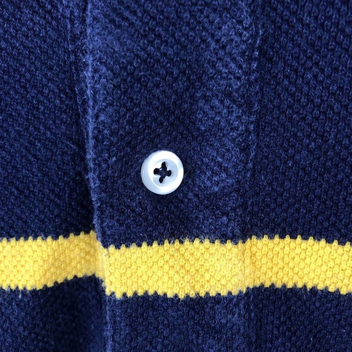 Ralph Lauren POLO by Ralph Lauren short sleeve striped polo shirt, men's XXL size cotton navy blue type Vintage Second Hand