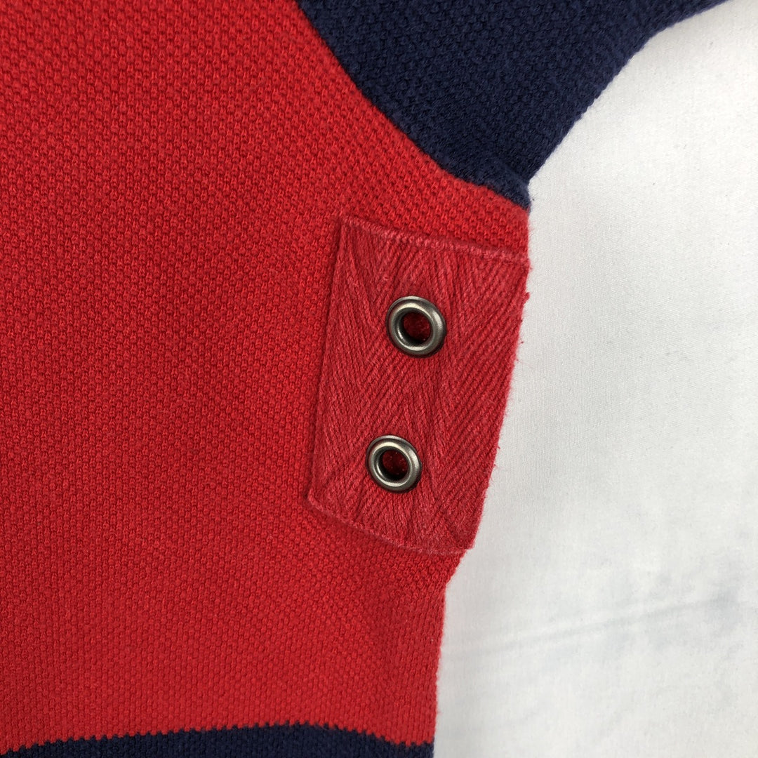 Ralph Lauren POLO by Ralph Lauren short sleeve striped polo shirt, men's XXL size cotton navy blue type Vintage Second Hand