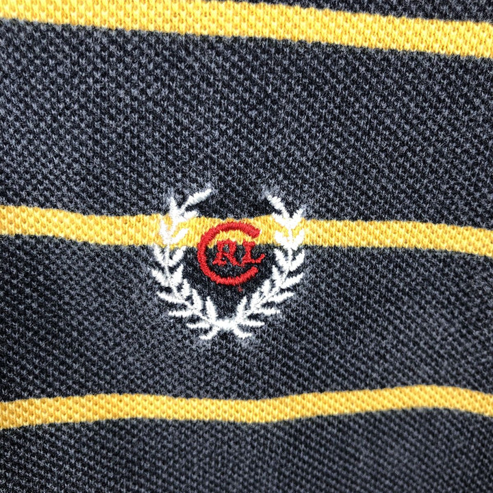 Ralph Lauren CHAPS Short-Sleeve Striped Polo Shirt, Men's Size XL (approx.) cotton Charcoal Vintage Second Hand