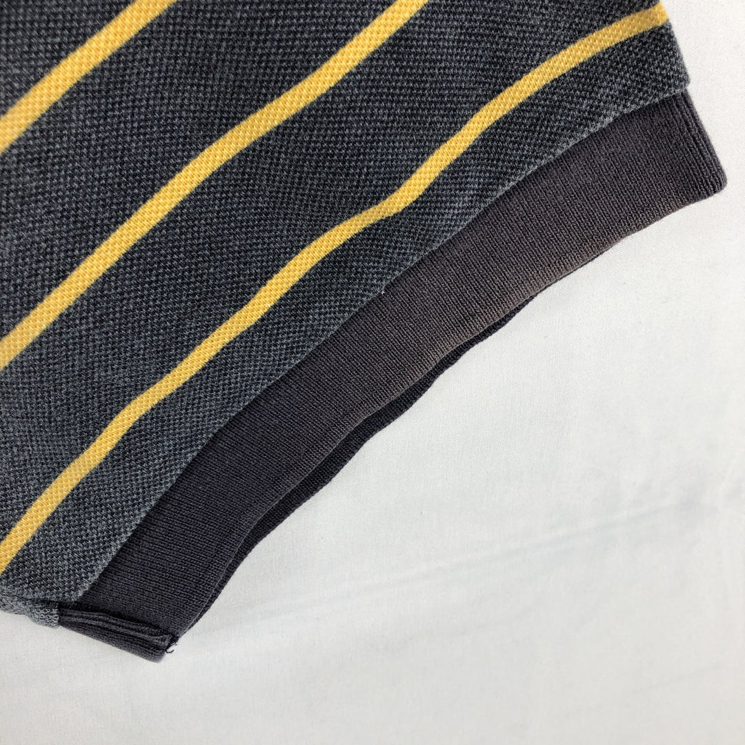 Ralph Lauren CHAPS Short-Sleeve Striped Polo Shirt, Men's Size XL (approx.) cotton Charcoal Vintage Second Hand