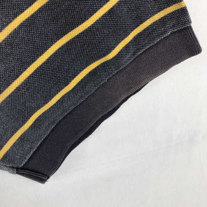 Ralph Lauren CHAPS Short-Sleeve Striped Polo Shirt, Men's Size XL (approx.) cotton Charcoal Vintage Second Hand