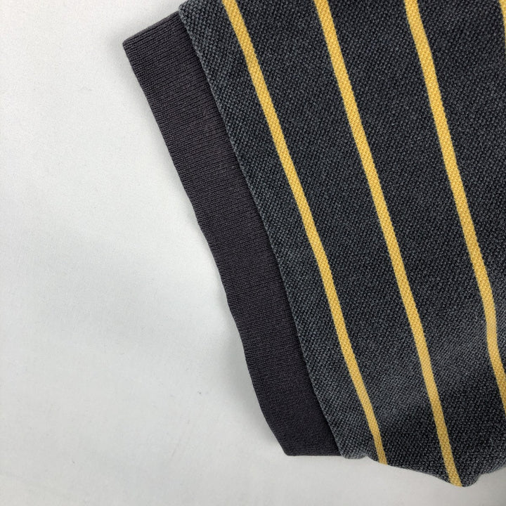 Ralph Lauren CHAPS Short-Sleeve Striped Polo Shirt, Men's Size XL (approx.) cotton Charcoal Vintage Second Hand