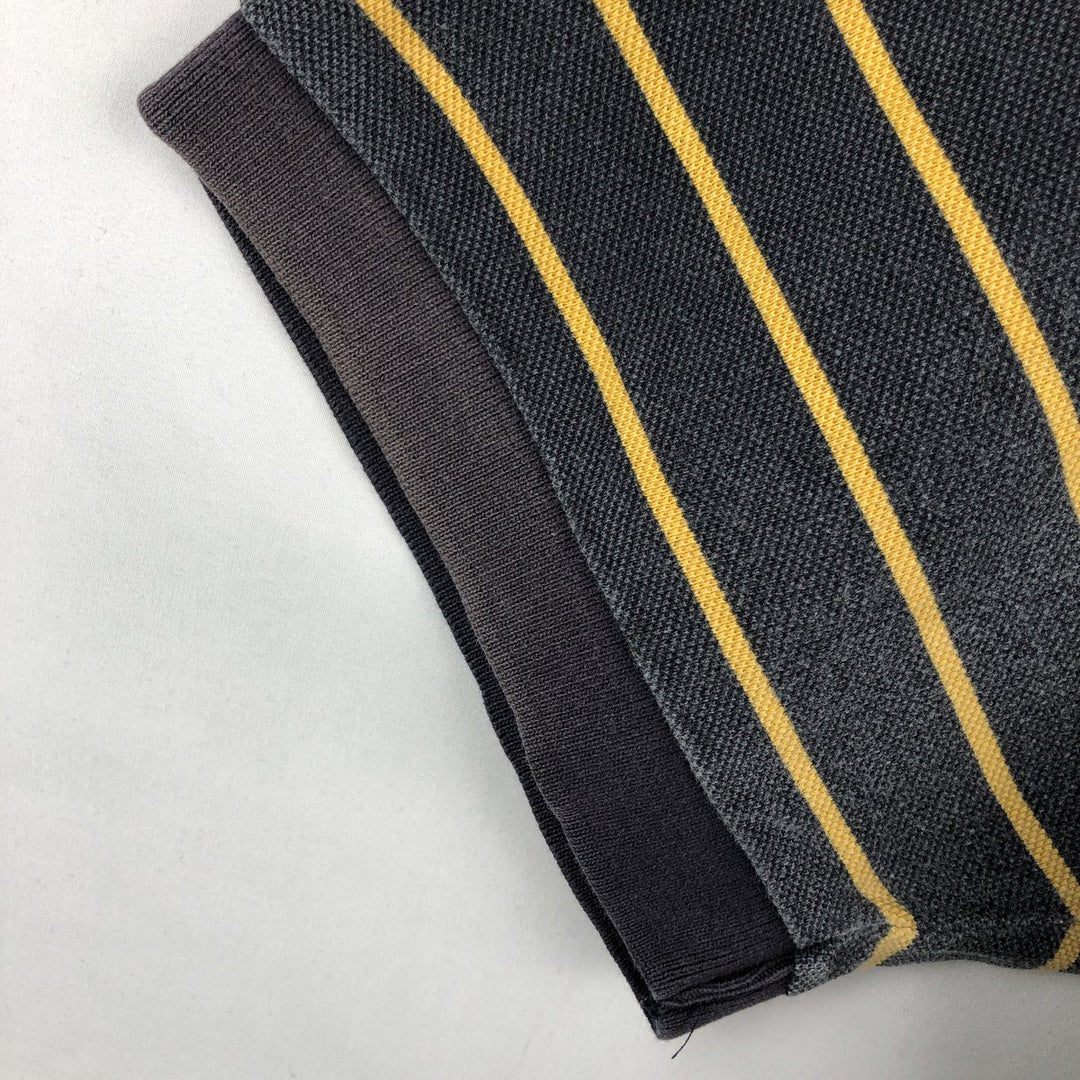 Ralph Lauren CHAPS Short-Sleeve Striped Polo Shirt, Men's Size XL (approx.) cotton Charcoal Vintage Second Hand